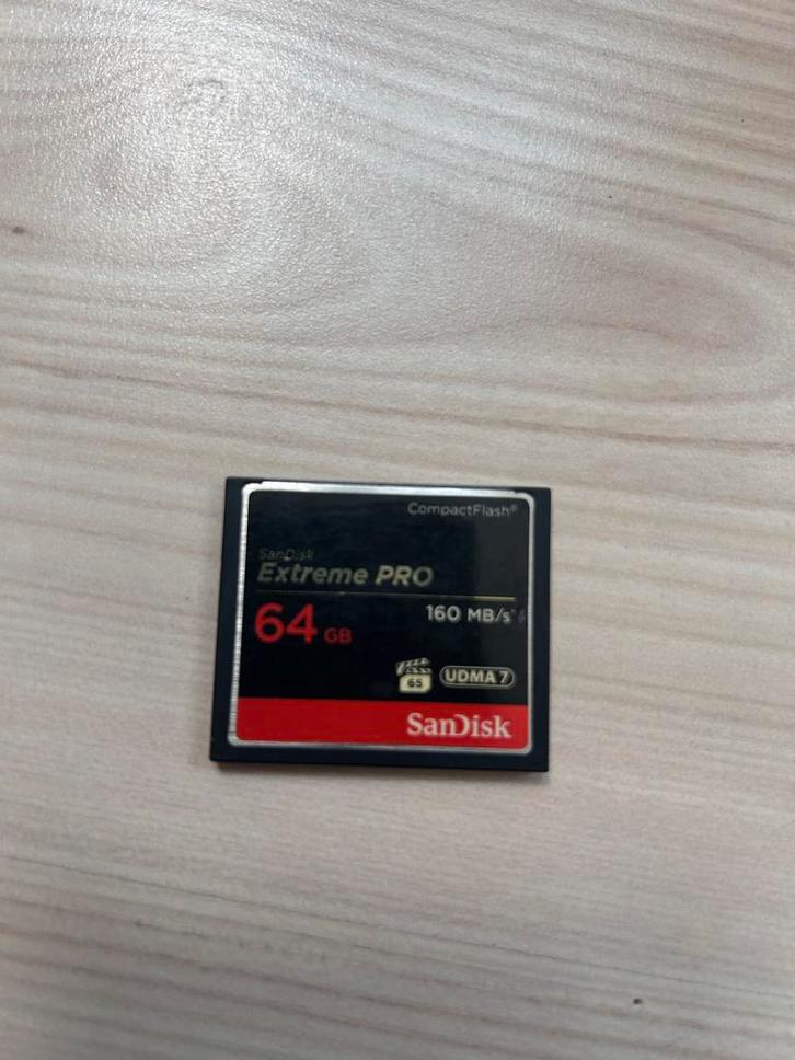 Sandisk Extreme PRO 64GB CF Card - 160MB/s, Audio, Tv en Foto, Fotografie | Geheugenkaarten, Gebruikt, Compact Flash (CF), 64 GB