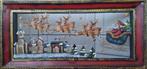 Vintage kerst kerstman rendieren wanddecoratie wandpaneel, Ophalen, Gebruikt