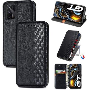 OPPO Realme GT 5G Luxe PU Lederen Wallet Case Set _ Zwart