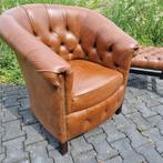 Chesterfield Springvale fauteuil bruin leer + BEZORGING, Huis en Inrichting, Ophalen of Verzenden, Gebruikt, Leer, Chesterfield