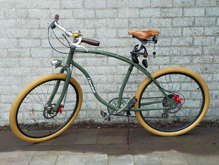 Retro look City/Road Cruiser met brede banden, Fietsen en Brommers, Fietsen | Cruisers en Lowriders, Zo goed als nieuw, Heren