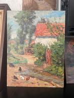Kippen, olie op paneel, gesingeerd, Antiek en Kunst, Kunst | Schilderijen | Klassiek, Verzenden
