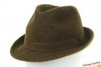 Vintage Gleufhoed Chine Soleil bosgroen haarvilt 56,5, Chiné Soleil, Hoed, Ophalen of Verzenden, 57 cm (M, 7⅛ inch) of minder