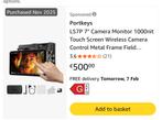 Portkeys LS7P 7" Camera Monitor, Ophalen of Verzenden, Zo goed als nieuw