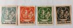 4 Postzegels Deutsches Reich Bayern, Ophalen of Verzenden, Duitse Keizerrijk