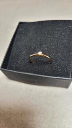 Gouden 18k / verlovingsring / opzet / diamant / damesring!, Ophalen of Verzenden, Met edelsteen, Dame, Goud