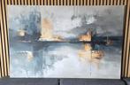 Abstract Schilderij met Gouden Accenten, Huis en Inrichting, Woonaccessoires | Schilderijen, Tekeningen en Foto's, Nieuw, 125 cm of meer