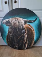 Geweldige grote ronde wanddecoratie: De Schotse Hooglander., Ophalen, Zo goed als nieuw