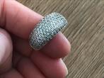 Zilveren Esprit ring met zirkonia’s, Sieraden, Tassen en Uiterlijk, Ringen, Ophalen of Verzenden, Zo goed als nieuw, 17 tot 18