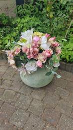 Vaas met bloemen, deco, home, kunstbloemen, Ophalen of Verzenden, Gebruikt
