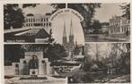 TILBURG Stadhuis Monument Heuvel Station Groeten, Verzamelen, Ansichtkaarten | Nederland, Verzenden, 1940 tot 1960, Gelopen, Noord-Brabant