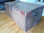 Oude houten hutkoffer - scheepskist | ca 1950, Ophalen, Gebruikt, 50 tot 100 cm, Minder dan 50 cm