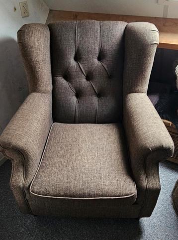 2 stuks Fauteuil oorfauteuil bruin stoelen stoel fauteuils