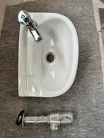 Wastafel met kraan en afvoerplug, Ophalen of Verzenden, Gebruikt, Chroom, Wastafel