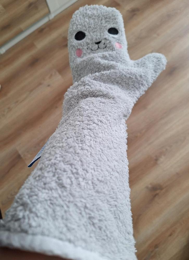 Baby Shower Glove - Douche Washandje Zeehond, Kinderen en Baby's, Badjes en Verzorging, Zo goed als nieuw, Overige typen, Overige merken