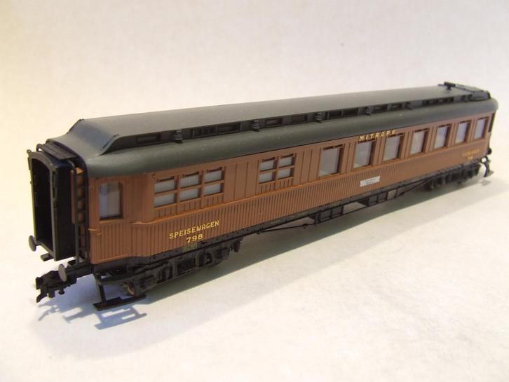 FLEISCHMANN 5081 DRG sneltrein restauratierijtuig, 4 assig,, Hobby en Vrije tijd, Modeltreinen | H0, Zo goed als nieuw, Wagon