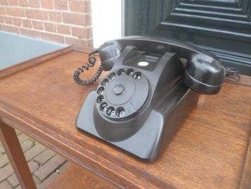 PTT telefoontoestel met draaischijf zwart bakeliet telefoon beschikbaar voor biedingen