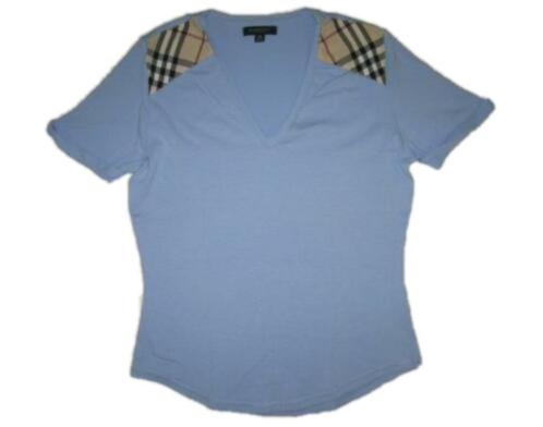 Prachtig licht blauw BURBERRY stretch shirt in maat M., Kleding | Dames, T-shirts, Gedragen, Maat 38/40 (M), Blauw, Korte mouw