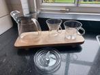 Glazen theepot met 2 theeglazen van DE, Huis en Inrichting, Keuken | Servies, Ophalen, Glas of Glazen, Overige stijlen, Glas