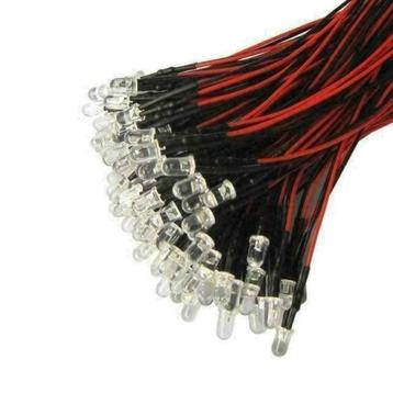LED lampjes 12 volt, warm wit of rood (5 stuks) beschikbaar voor biedingen