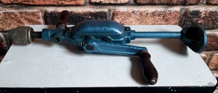 Antieke handboor groot model blauw, Antiek en Kunst, Antiek | Gereedschap en Instrumenten, Ophalen of Verzenden