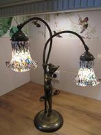 Millefiori tafellamp Tiffany style met beeld, Huis en Inrichting, Ophalen of Verzenden, Zo goed als nieuw, Art deco look, 50 tot 75 cm