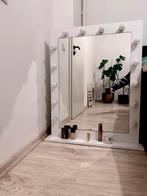 Grote Hollywood make-upspiegel met lampen, Gebruikt, Ophalen of Verzenden, 75 tot 100 cm, Minder dan 100 cm