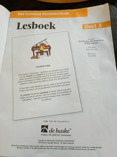 Hal Leonard Piano Lesboek Deel 3, Boeken, Schoolboeken, Gelezen, Muziek, Overige niveaus, Ophalen of Verzenden