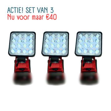 Led lamp bouwlamp 18V 1500 Lumen €15 pst   3 stuks €40.00 beschikbaar voor biedingen