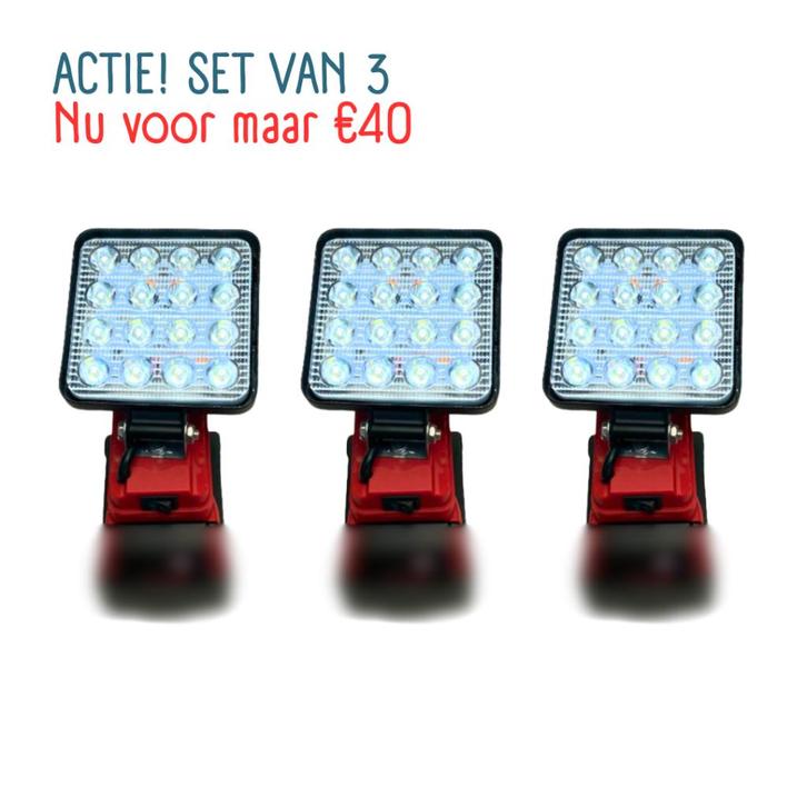 Led lamp bouwlamp 18V 1500 Lumen €15 pst   3 stuks €40.00, Doe-het-zelf en Verbouw, Bouwverlichting, Nieuw, Lamp, Minder dan 50 watt