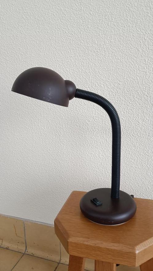 vintage Massive bureaulamp retro design bruin jaren 70, 80, Huis en Inrichting, Lampen | Tafellampen, Gebruikt, Minder dan 50 cm