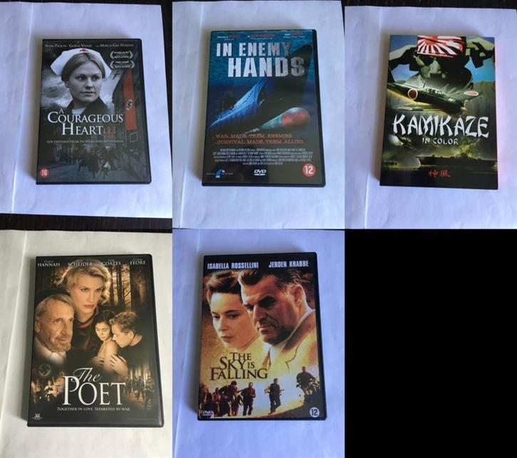 tweede wereld 2e oorlog dvd (5 stuks) klassiekers OOK LOS, Cd's en Dvd's, Dvd's | Actie, Zo goed als nieuw, Oorlog, Ophalen of Verzenden