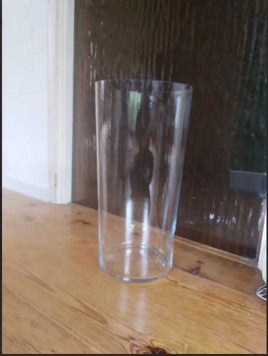Vaas glas, XXL/windlicht, GRATIS kaarsen, ruilen v.fles wijn, Huis en Inrichting, Woonaccessoires | Vazen, Ophalen, Overige kleuren