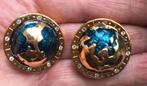 Kenneth Jay Lane Vintage World Peach Oorbellen emaille goud, Ophalen of Verzenden, Nieuw, Goud