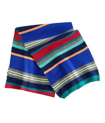 Nieuw H&M fijngebreide gestreepte sjaal blauw 21x130 cm beschikbaar voor biedingen