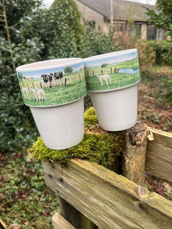 Wiebe van der Zee (melk)mokken 🐄 🍃🐑, Huis en Inrichting, Keuken | Servies, Nieuw, Kop(pen) en/of Schotel(s), Overige stijlen