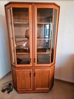 2 Vintage teak houten vitrines 1 deur moet gerepareerd worde, Huis en Inrichting, Kasten | Vitrinekasten, Gebruikt, Minder dan 100 cm