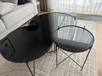 Zwarte ronde salontafel te koop!, Ophalen, 50 tot 100 cm, Rond, Zo goed als nieuw