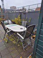 Tuinset met 4 stoelen  gratis ophalen, 4 zitplaatsen, Gebruikt, Aluminium, Ophalen of Verzenden