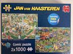 Jan van Haasteren, twee puzzels in één doos à 1000 stukjes, Ophalen of Verzenden, Zo goed als nieuw