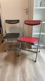 Vintage stoelen chroom skai, Huis en Inrichting, Stoelen, Ophalen, Zo goed als nieuw, Zwart