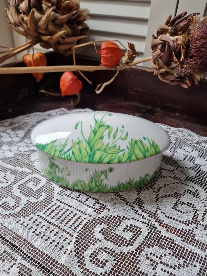 Ovaal sieradendoosje Modall - Botanisch, Antiek en Kunst, Antiek | Keramiek en Aardewerk, Ophalen of Verzenden