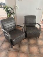 2x grijze stoelen/fauteuil, Huis en Inrichting, Stoelen, Ophalen, Gebruikt, Grijs, Twee