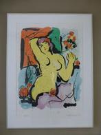 Nic Jonk grote zeefdruk 1988 "Gele vrouw", Ophalen