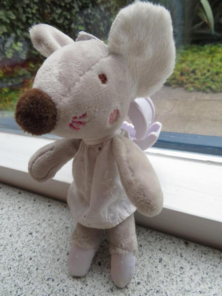 Schattig muisje muis velours merk Tiamo buggyspeeltje, Kinderen en Baby's, Speelgoed | Knuffels en Pluche, Zo goed als nieuw, Overige typen