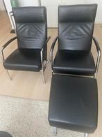 Te koop aangeboden  2 Leolux fauteuils Helical en een poef, Ophalen, Modern strak, Zo goed als nieuw, 50 tot 75 cm