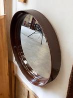Vintage ronde bruine spiegel space age, Ophalen, Rond, Minder dan 50 cm