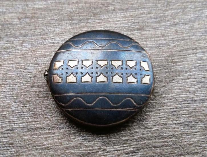 Om1900-1920 Zak Broekzak Beurs Gedenk Medaillon Memento Mori, Antiek en Kunst, Antiek | Goud en Zilver, Zilver, Ophalen of Verzenden