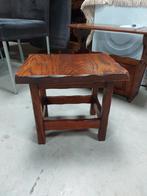 Donker eiken bijzettafel/plantentafel - klein, Minder dan 45 cm, Minder dan 55 cm, Gebruikt, Ophalen of Verzenden