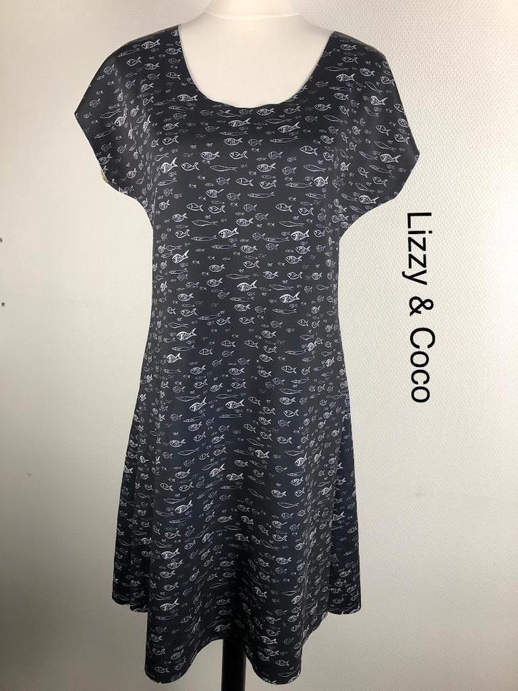 Lizzy & Coco (dubbelzijdig) Jurk  (mt: 40) JL/8700, Kleding | Dames, Jurken, Zo goed als nieuw, Maat 38/40 (M), Blauw, Knielengte